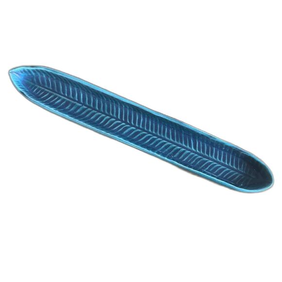 Crate & Barrel Green Leaf Appetizer Dish Long Olive Boat 16" - Picture 1 of 6